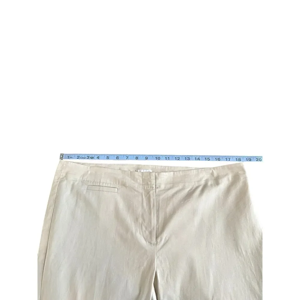 J.Jill Tan Khaki Careerwear Business Office Trouser Dress Pant Size‎ 14 Tall